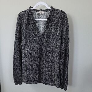 LOFT Monochrome Patterned Blouse